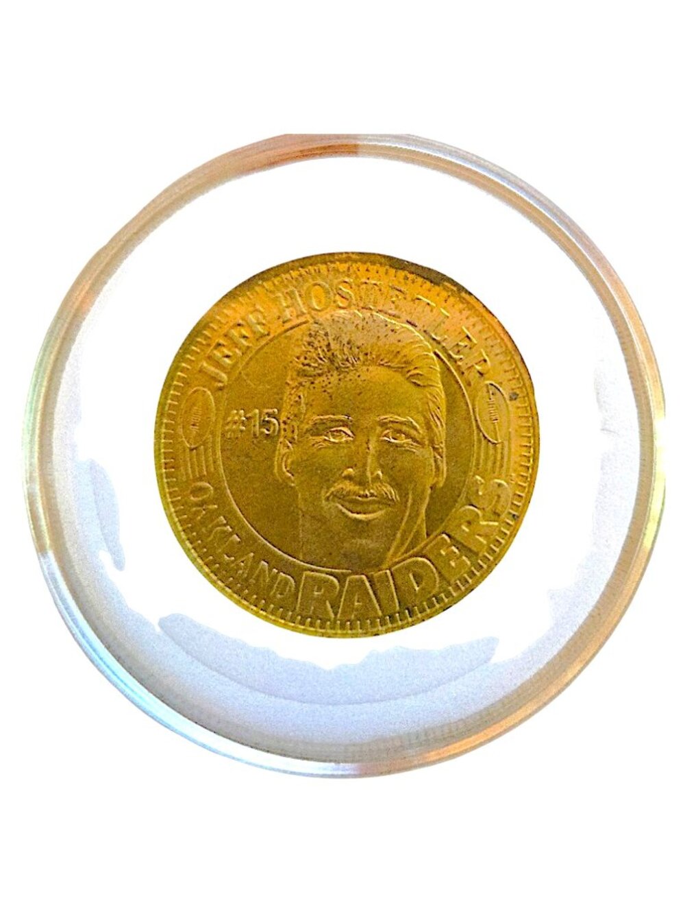 Jeff Hostetler Oakland Raiders Vintage NFL Pinnacle QB Club Collectible Coin
